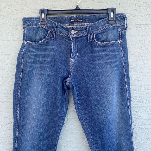 Levi's Women's Straight Jeans Size 8 Dark Blue Stretch Denim - Picture 8 of 10